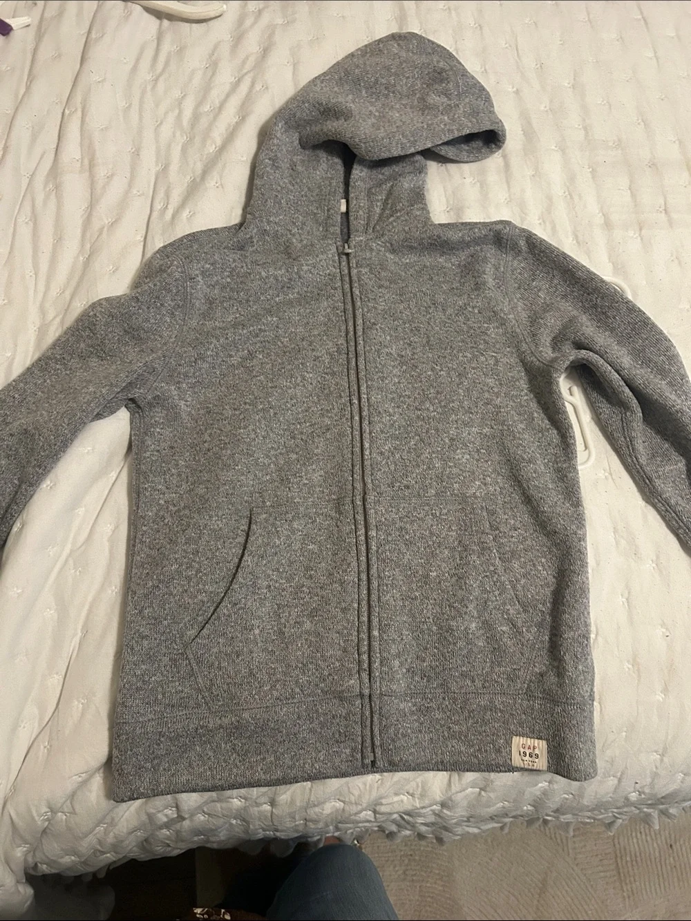 GAP Heather Gray Kids Zip-Up Hoodie